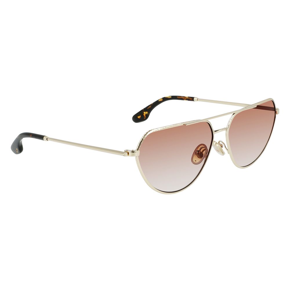 Victoria Beckham Goudkleurige Metalen Zonnebril