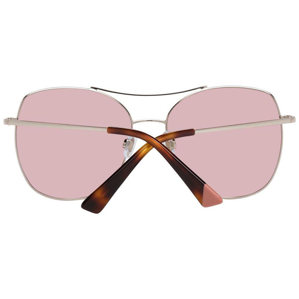 WEB EYEWEAR Roségouden metalen zonnebril