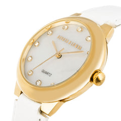DEVOTA & LOMBA Witte Leren Jurkhorloge