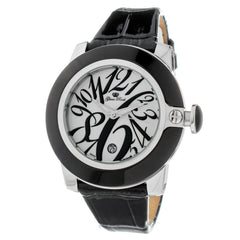 GLAM ROCK Schwarze Lederarmbanduhr
