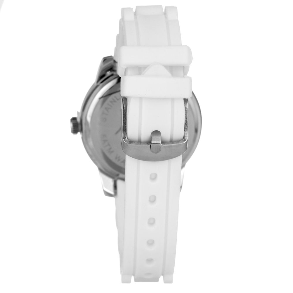 JUSTINA Witte Rubberen Sport Horloge