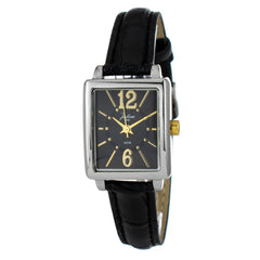 JUSTINA Zwart Lederen Jurk Horloge
