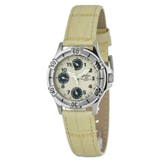 JUSTINA Beige Lederen Horloge