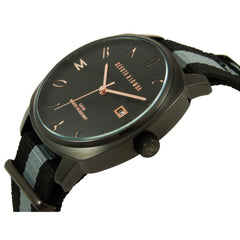 DEVOTA & LOMBA Zwart nylon armbandhorloge