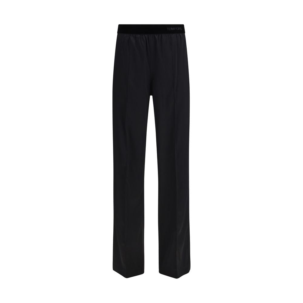 Tom Ford Schwarze Seidene Freizeithose