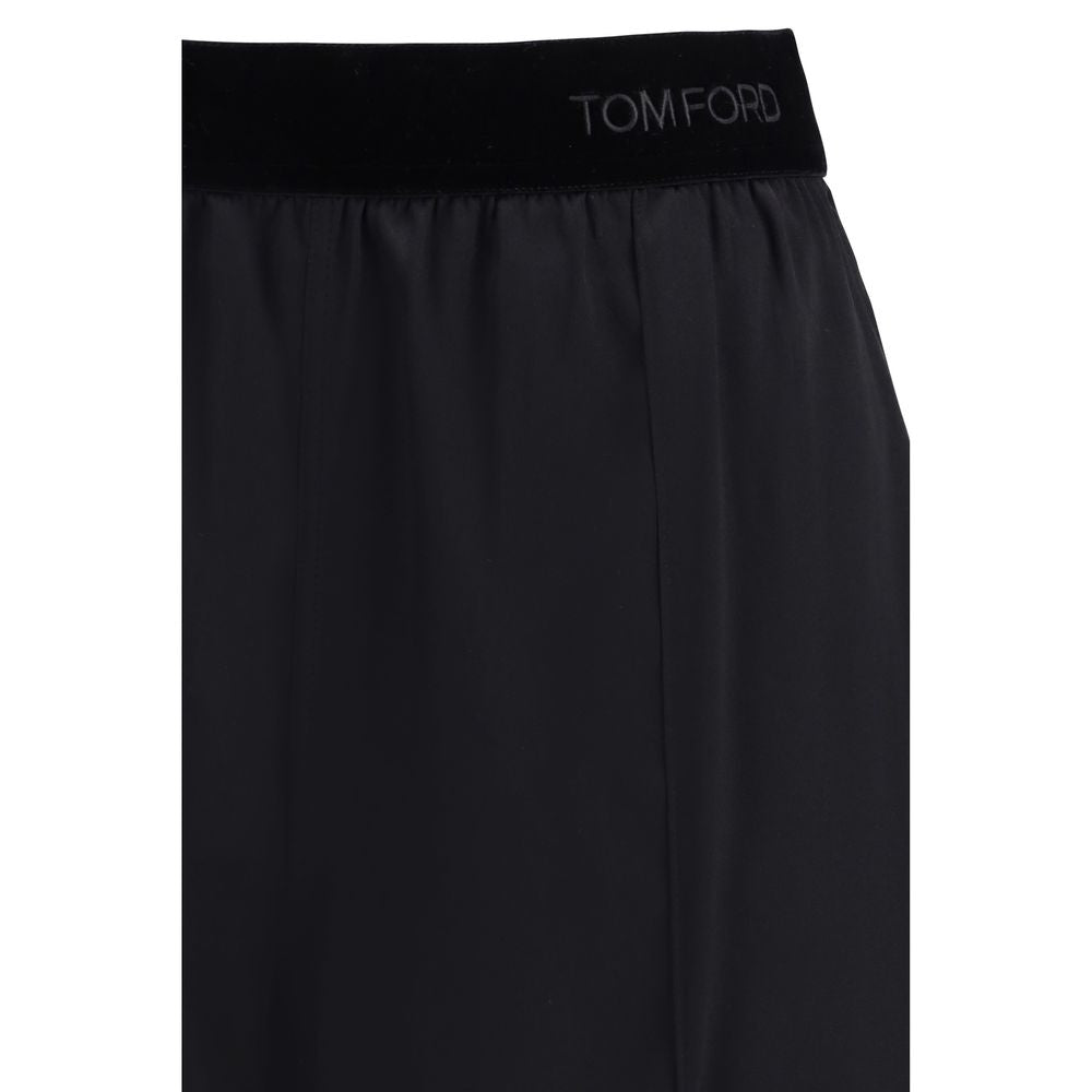 Tom Ford Schwarze Seidene Freizeithose