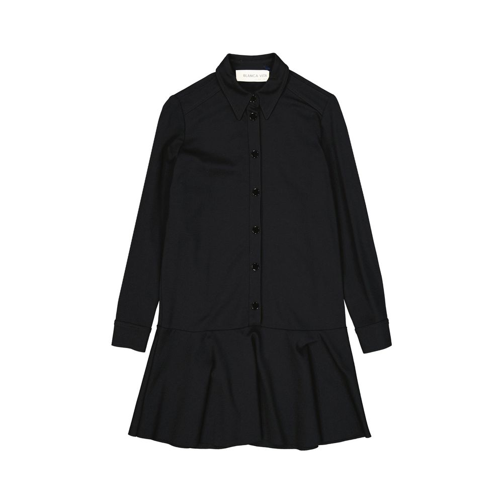 BLANCA VITA Schwarzes lässiges Kleid aus Elastan