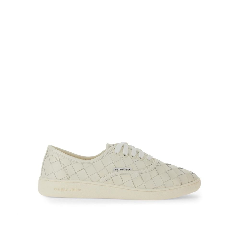 Bottega Veneta Weiße Low-Top-Sneakers aus Kalbsleder
