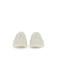Bottega Veneta Weiße Low-Top-Sneakers aus Kalbsleder