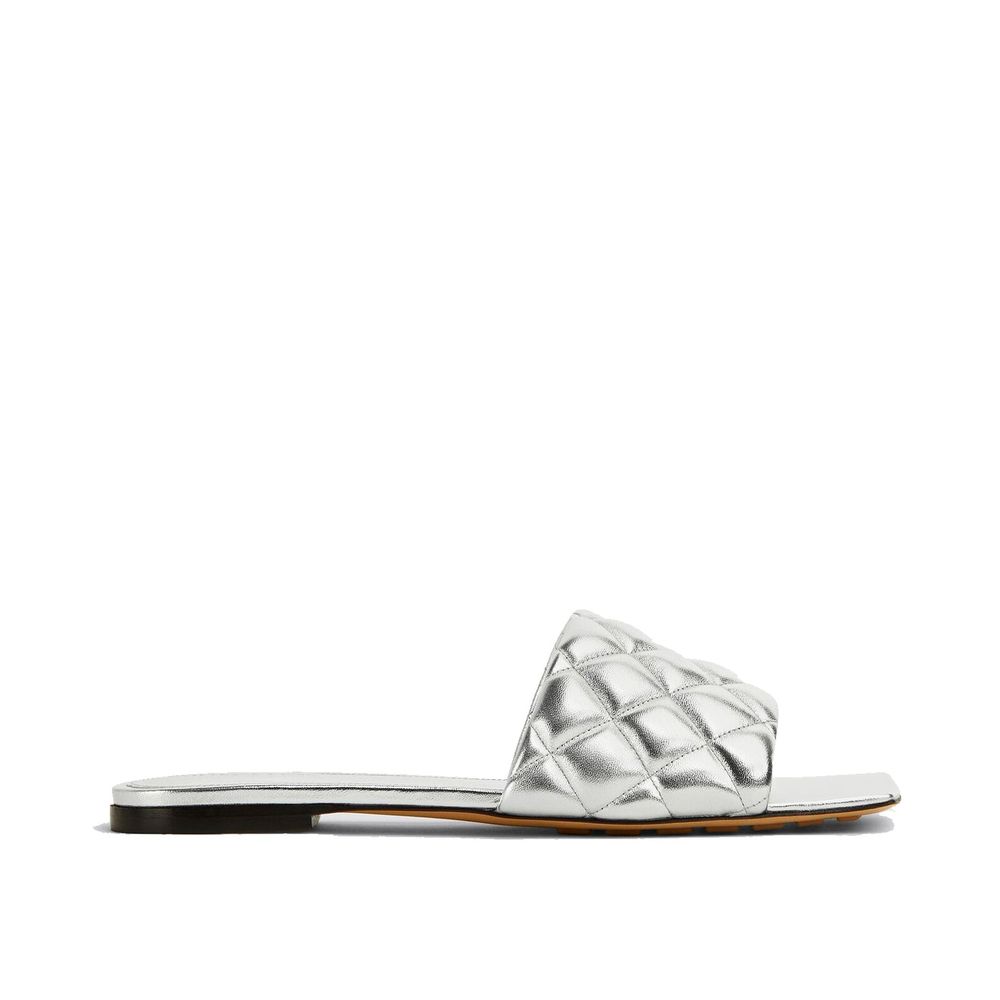 Bottega Veneta Sandalen aus silbernem Kalbsleder