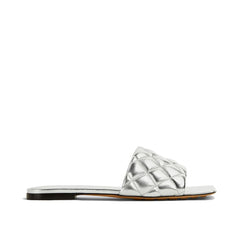 Bottega Veneta Sandalen aus silbernem Kalbsleder