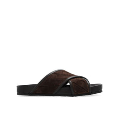 Bottega Veneta Bruine Lamswollen Leren Sandalen
