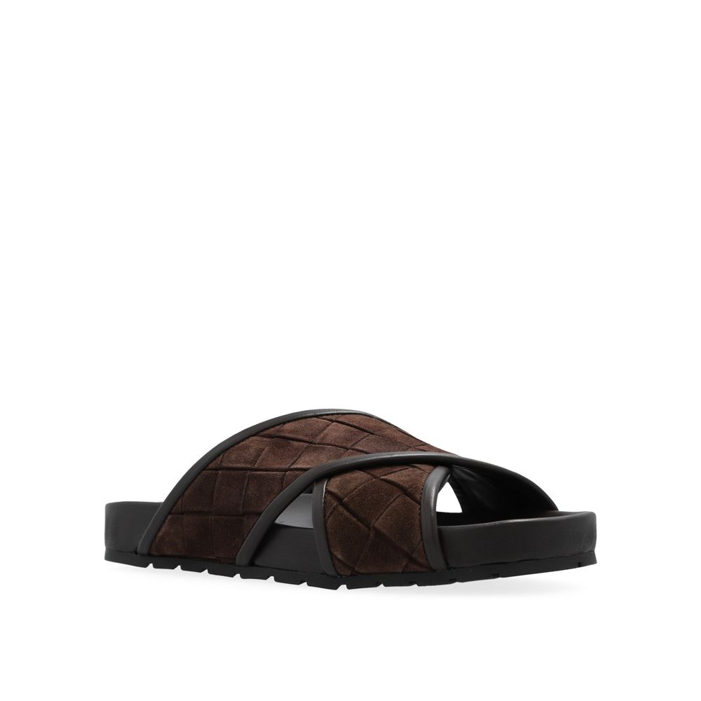 Bottega Veneta Bruine Lamswollen Leren Sandalen
