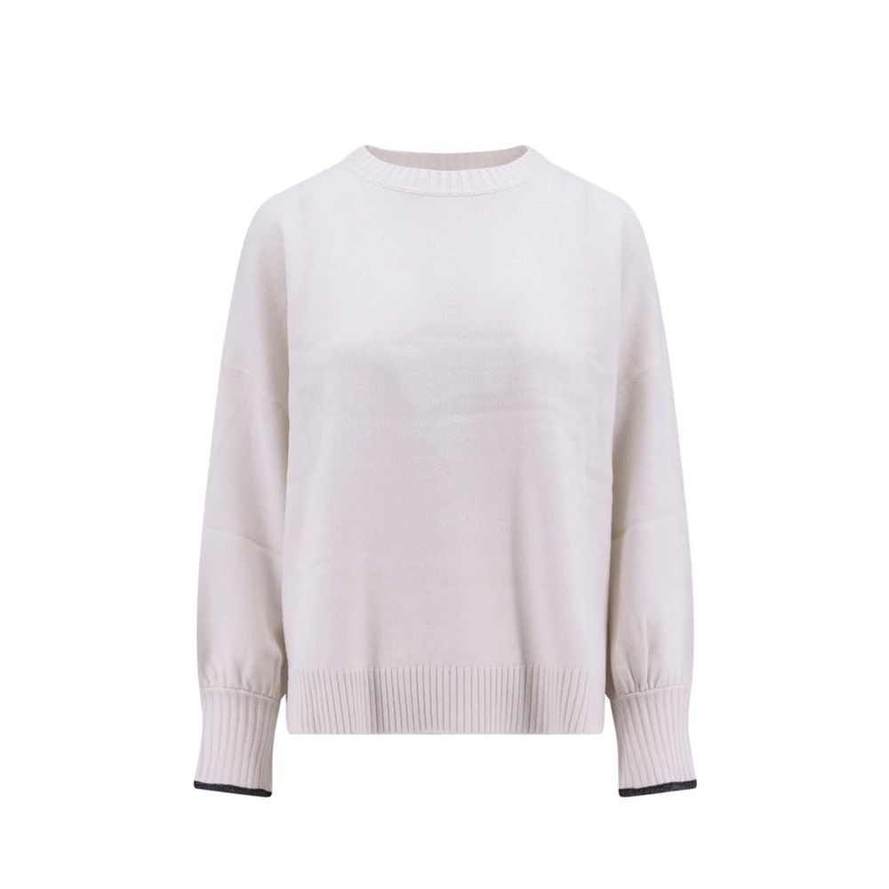 Brunello Cucinelli Weißer Kaschmirpullover