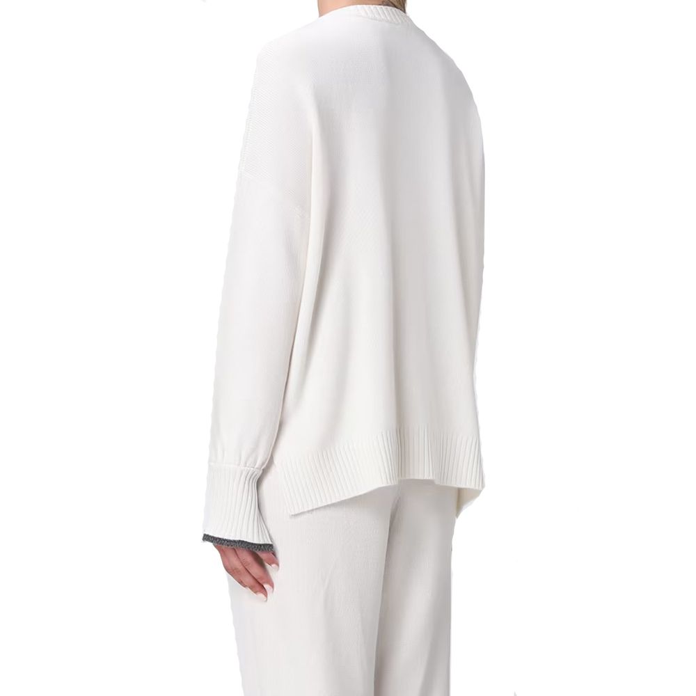 Brunello Cucinelli Weißer Kaschmirpullover