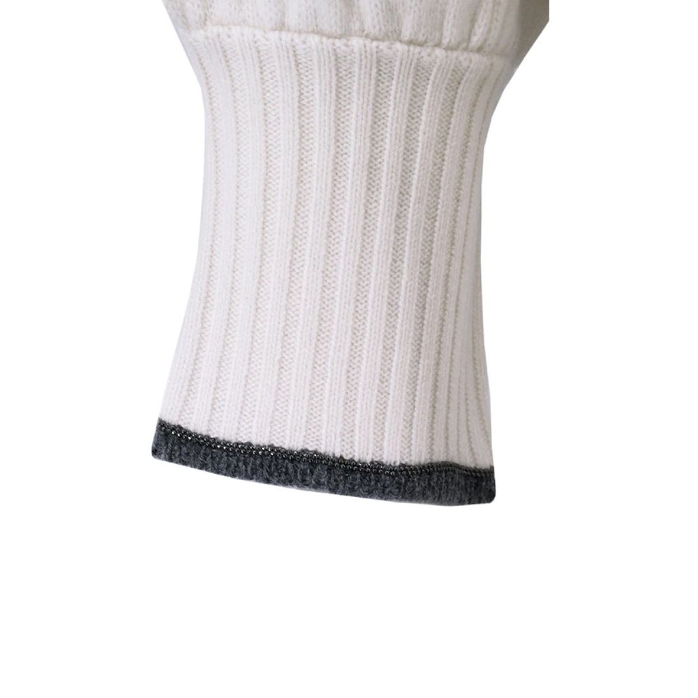 Brunello Cucinelli Weißer Kaschmirpullover