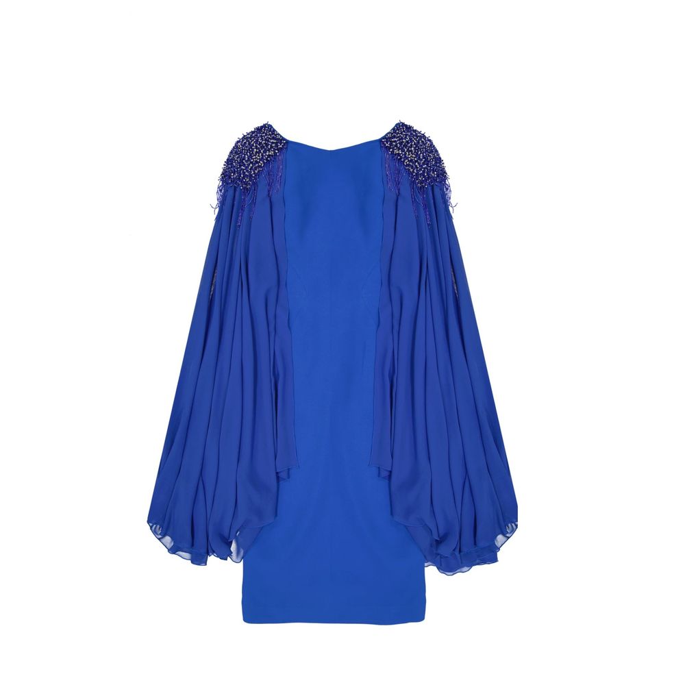 IVAN MONTESI Cocktailkleid aus blauem Acetat