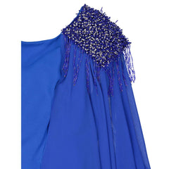 IVAN MONTESI Cocktailkleid aus blauem Acetat