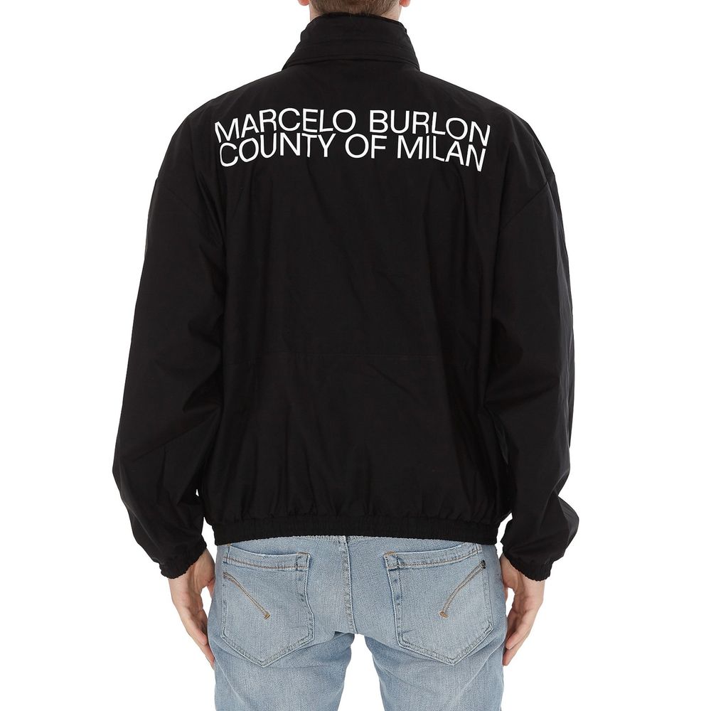 Marcelo Burlon Schwarze Baumwoll-Bomberjacke