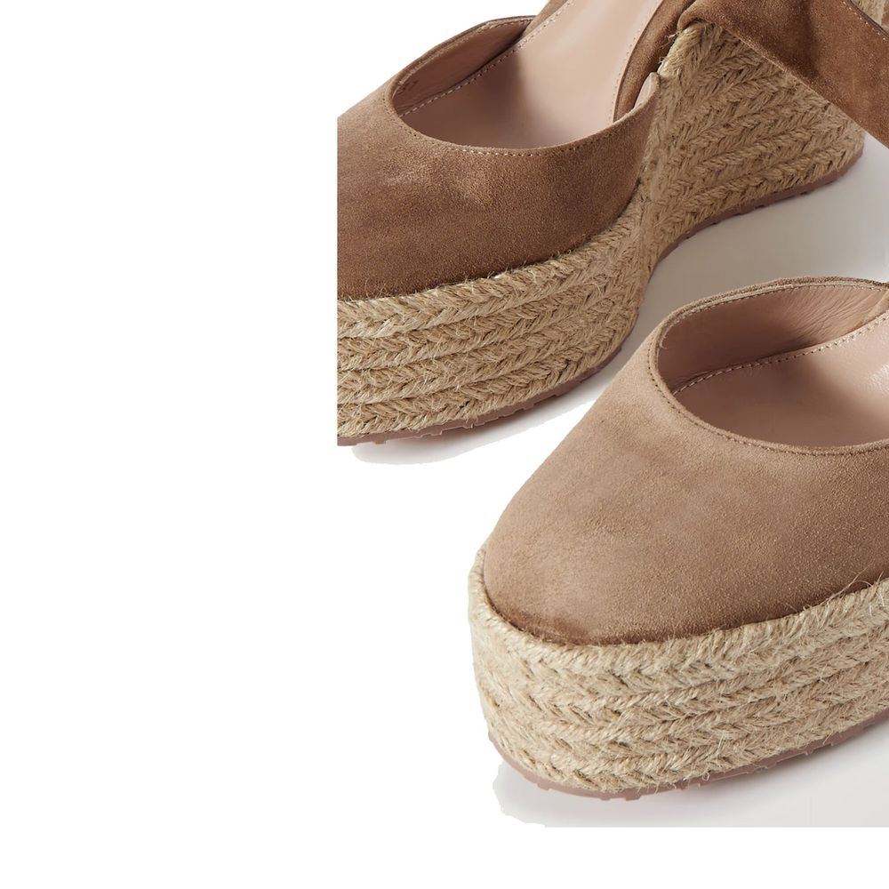 Gianvito Rossi Espadrilles aus beigefarbenem Kalbsleder