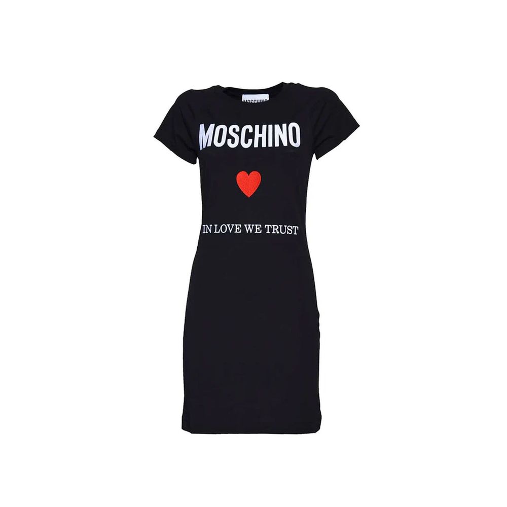 Moschino Couture Schwarzes Baumwoll-Freizeitkleid