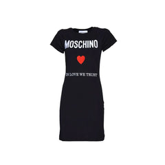 Moschino Couture Schwarzes Baumwoll-Freizeitkleid