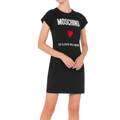 Moschino Couture Schwarzes Baumwoll-Freizeitkleid