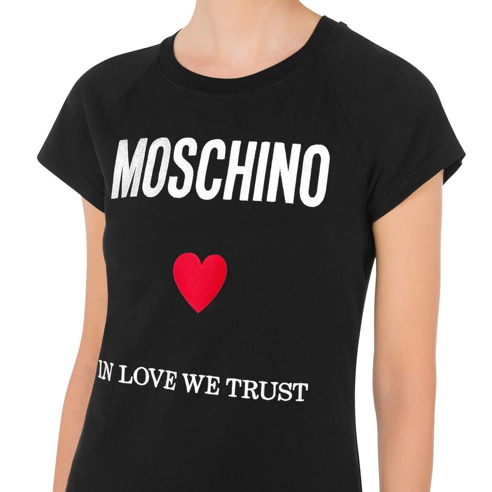 Moschino Couture Schwarzes Baumwoll-Freizeitkleid