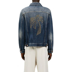 Palm Angels Blauw Katoenen Denim Jack