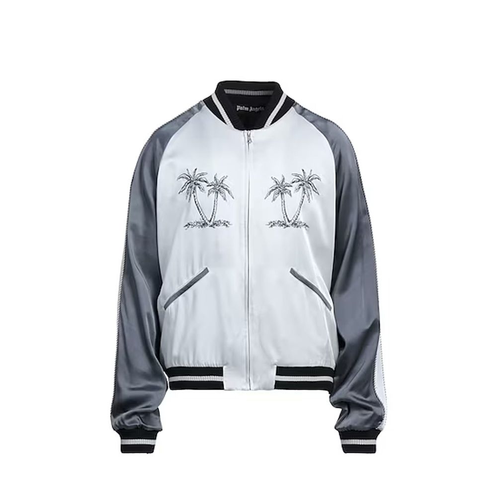 Palm Angels Graue Bomberjacke aus Azetat