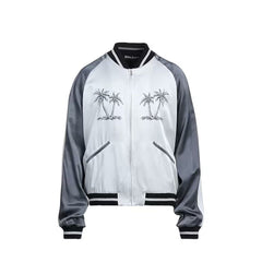 Palm Angels Graue Bomberjacke aus Azetat