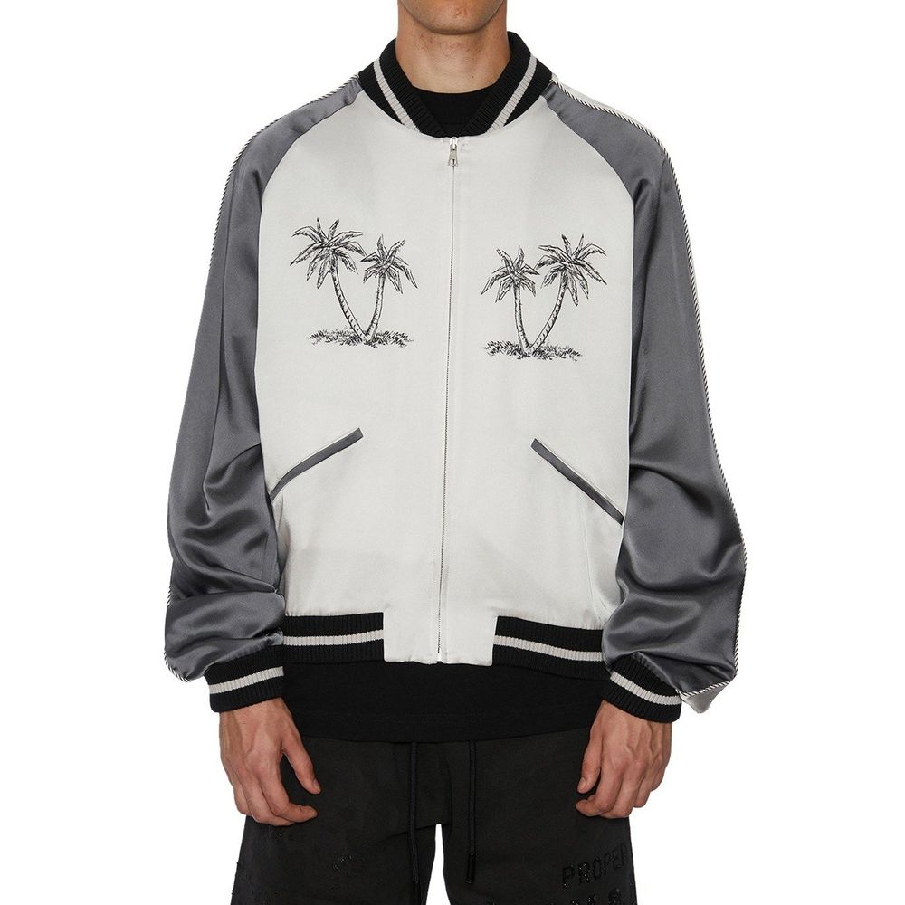 Palm Angels Graue Bomberjacke aus Azetat