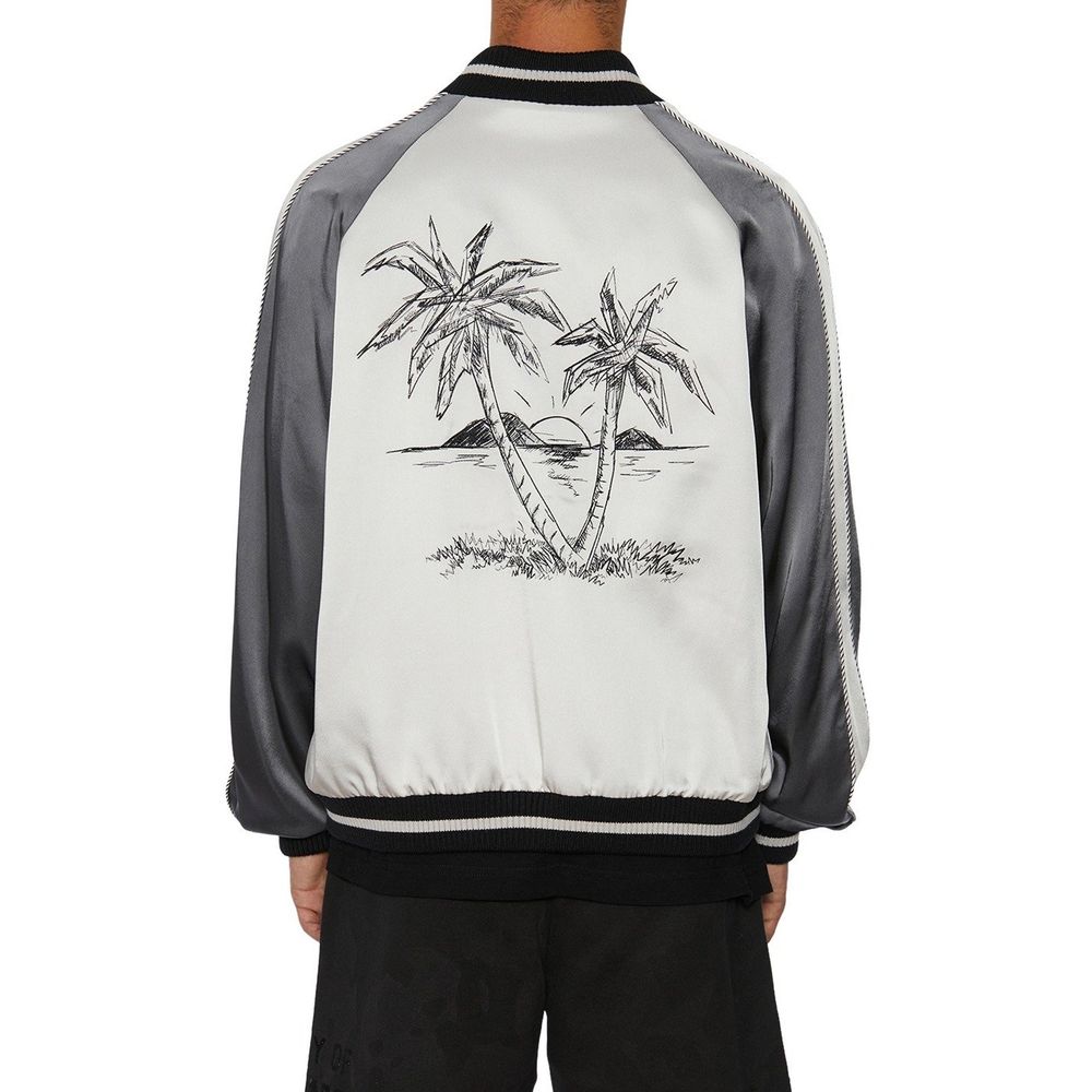 Palm Angels Graue Bomberjacke aus Azetat