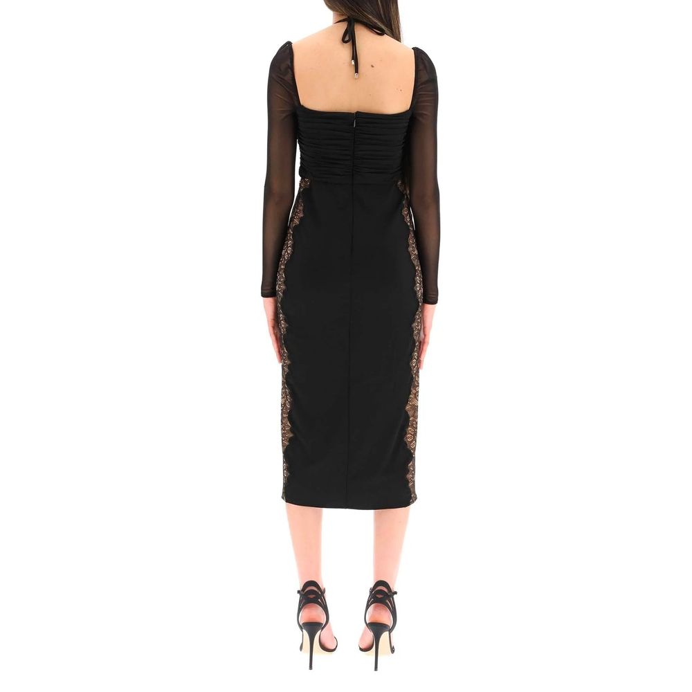 Self-Portrait schwarzes Polyester-Cocktailkleid