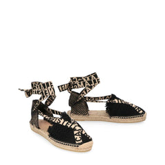 Stella McCartney Schwarze Espadrilles aus Leinen