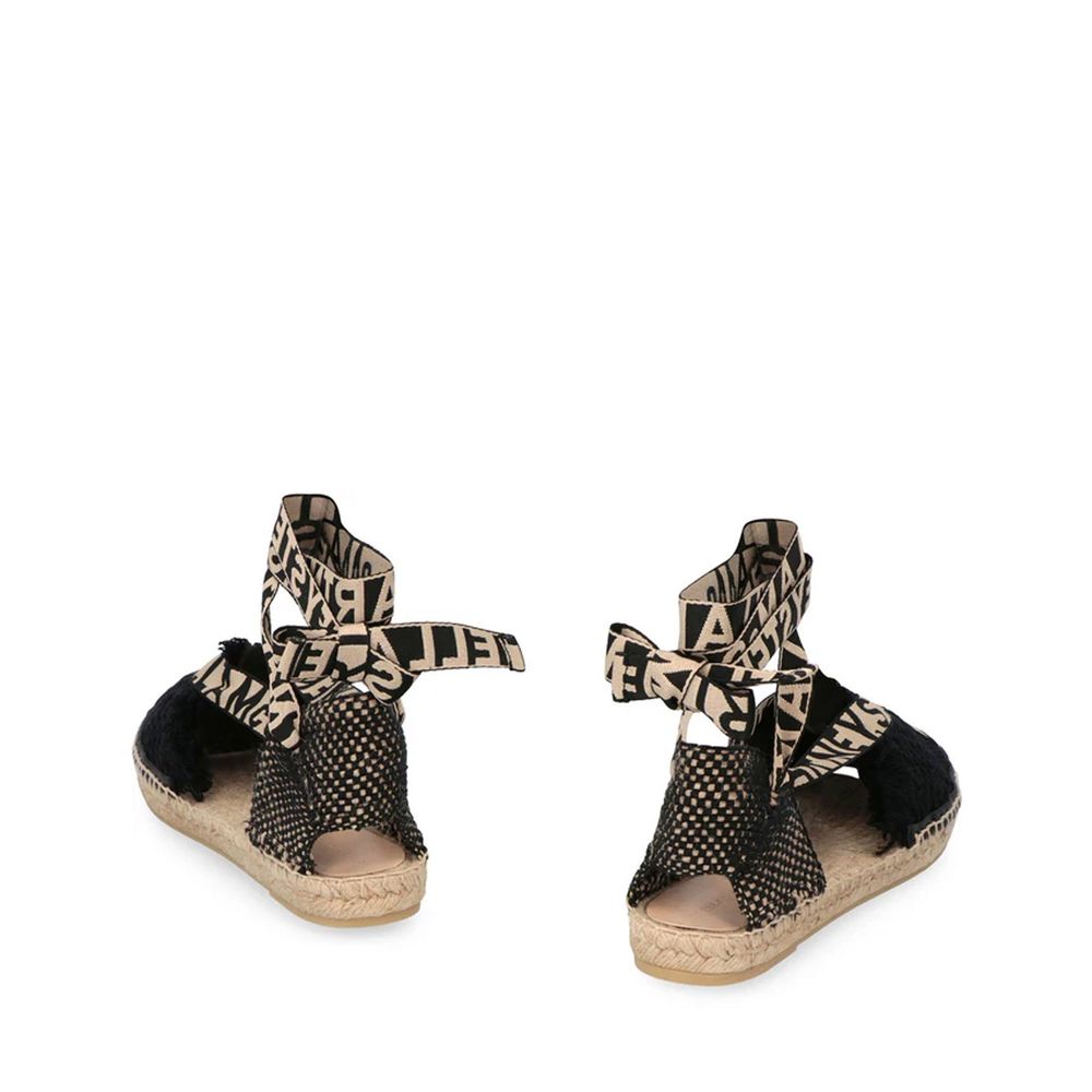 Stella McCartney Schwarze Espadrilles aus Leinen