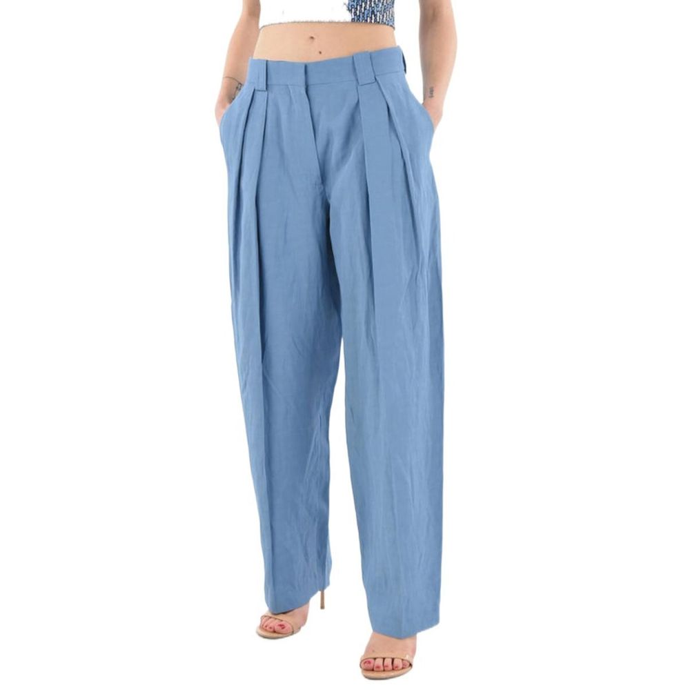 Stella McCartney Blaue Leinen Freizeithose