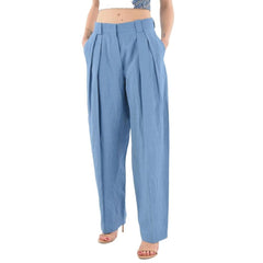 Stella McCartney Blaue Leinen Freizeithose