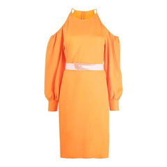 Stella McCartney Orangefarbenes Viskose-Freizeitkleid