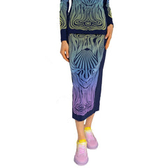 Stella McCartney Blue Polyamide Midi Skirt