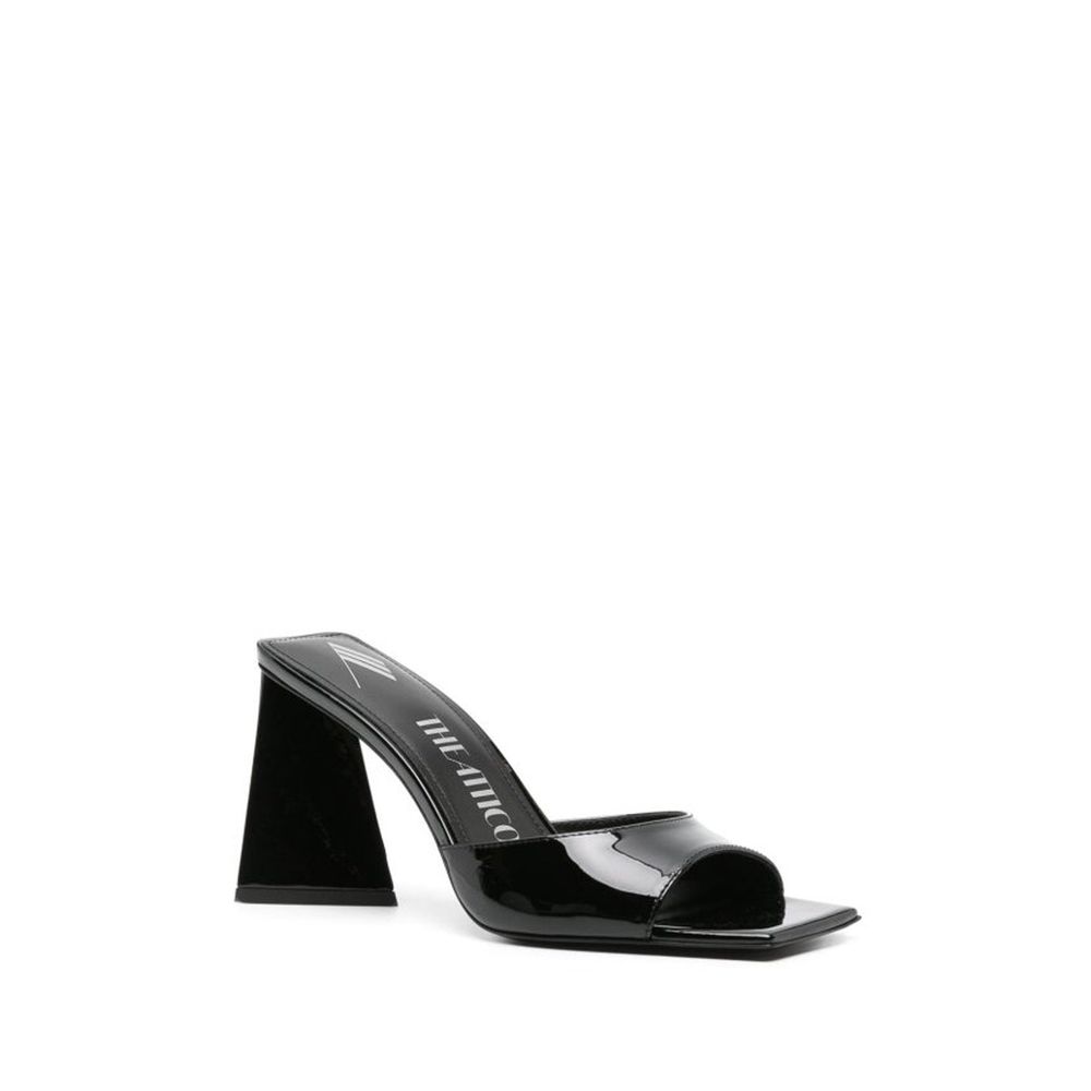 The Attico Sandalen mit Stilettoabsatz aus schwarzem Kalbsleder