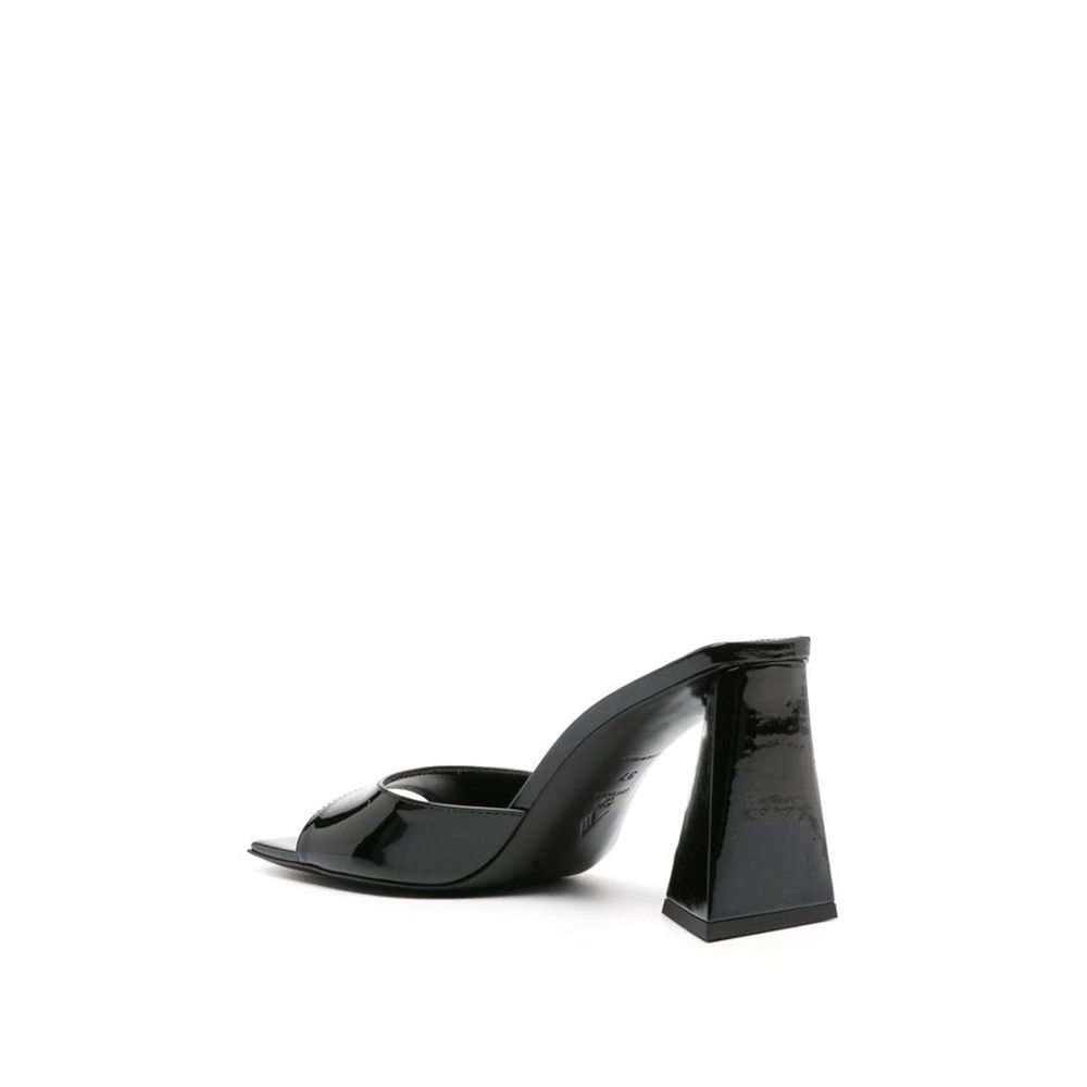 The Attico Sandalen mit Stilettoabsatz aus schwarzem Kalbsleder