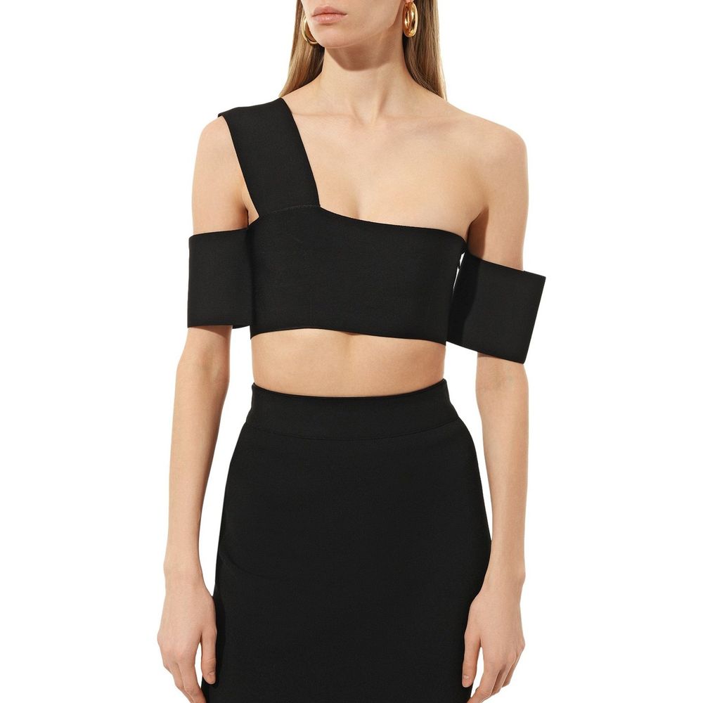 Alexander McQueen Schwarze Tanktops aus Elastan