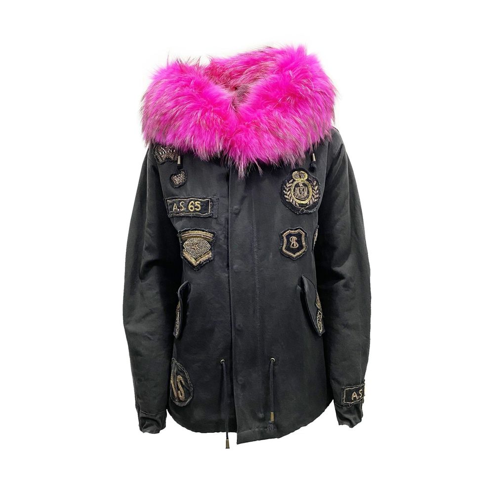 AS65 Schwarzer Baumwollparka