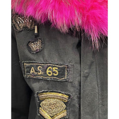 AS65 Schwarzer Baumwollparka