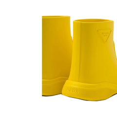 Prada Tweekleurige Rubberen Regenlaarzen