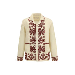 Baziszt Beige Hemp Pattern Shirt