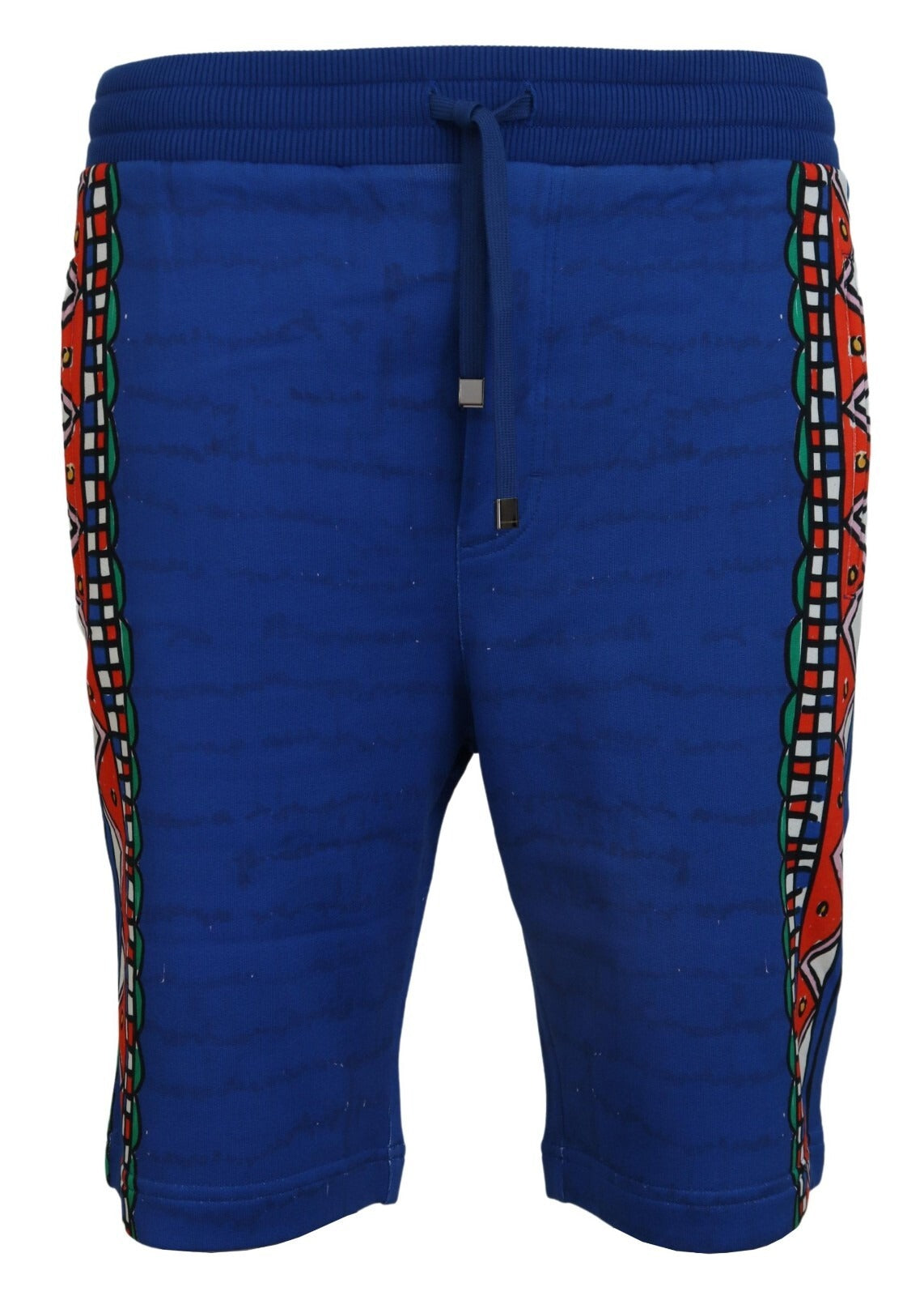 Dolce & Gabbana Blaue bedruckte Baumwoll-Bermudahose Shorts