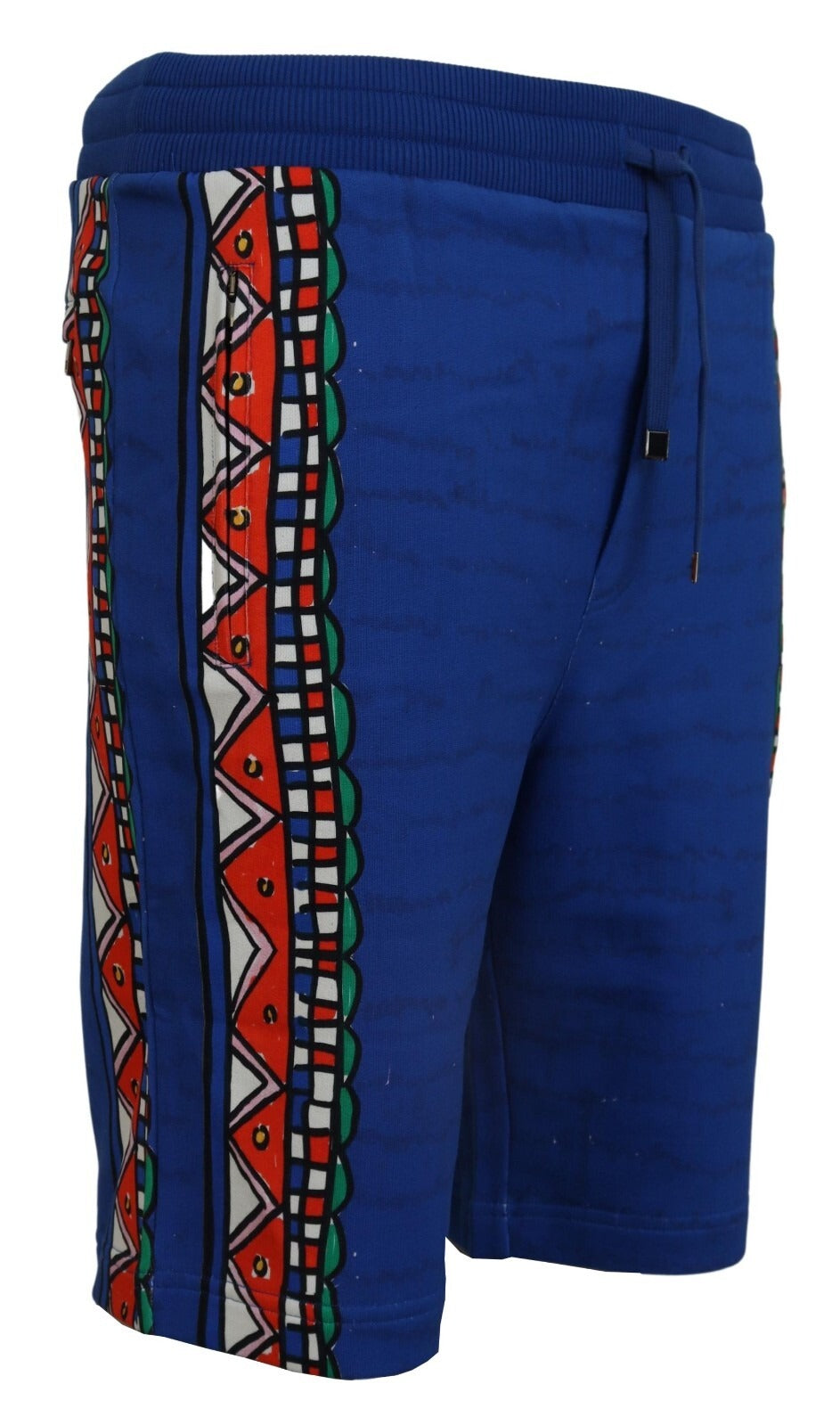 Dolce & Gabbana Blaue bedruckte Baumwoll-Bermudahose Shorts