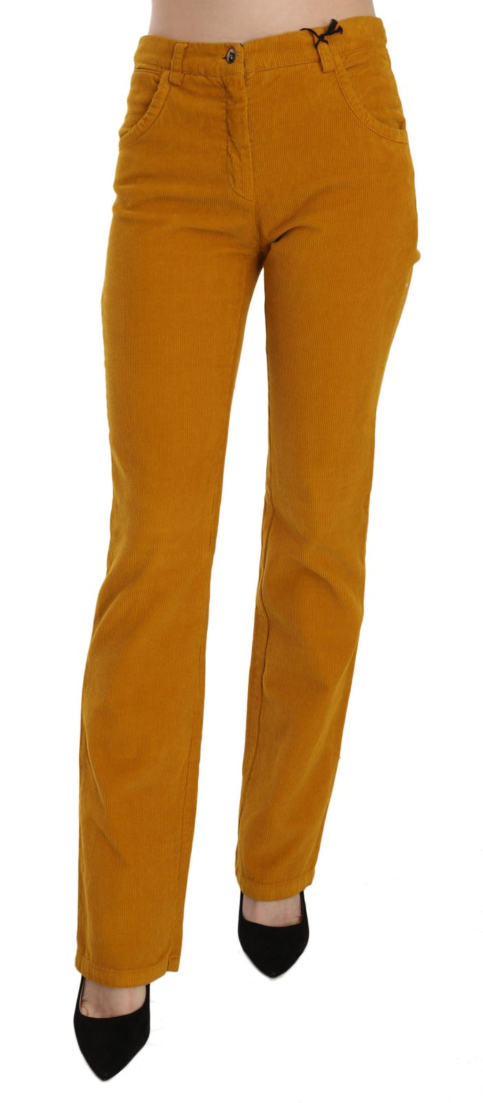 Costume National Orange High Waist Straight Stoffhose